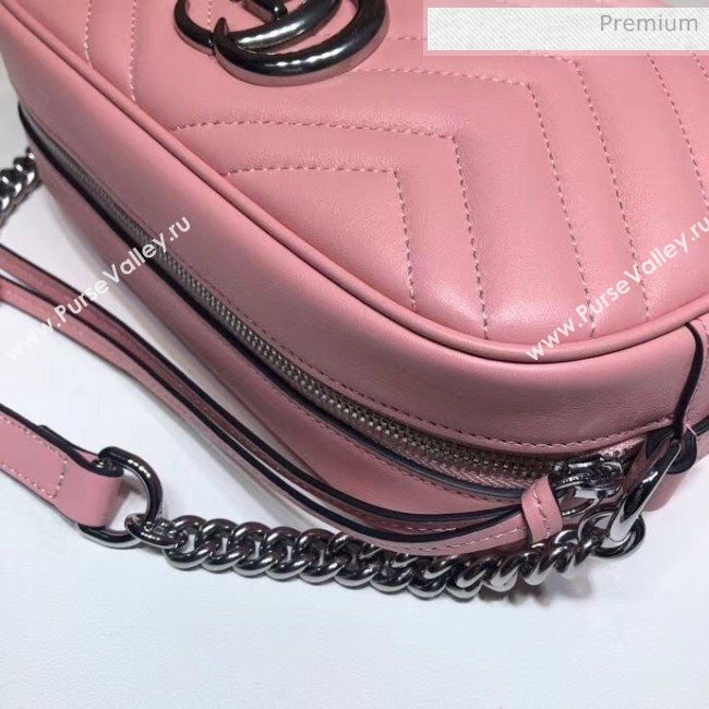 Gucci GG Marmont Matelassé Small Shoulder Bag 447632 Pastel Pink 2020 (DLH-20051150)