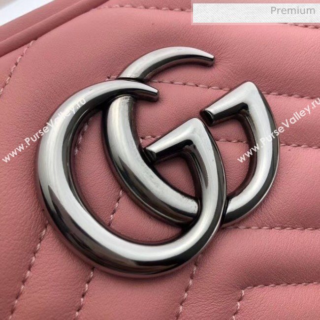 Gucci GG Marmont Matelassé Small Shoulder Bag 447632 Pastel Pink 2020 (DLH-20051150)