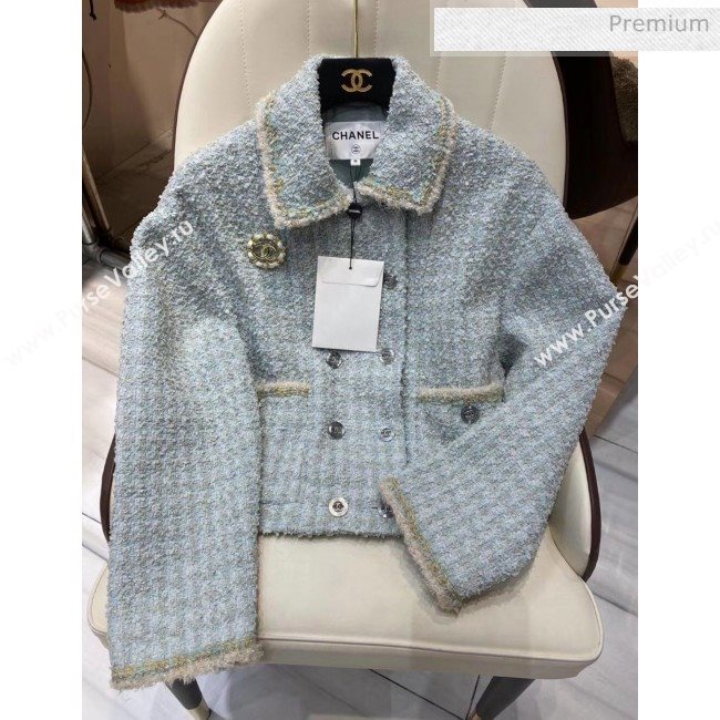 Chanel Tweed Jacket CH11 Blue 2020 (Q-20051232)