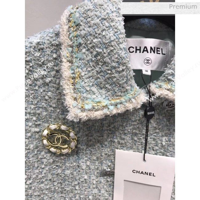 Chanel Tweed Jacket CH11 Blue 2020 (Q-20051232)