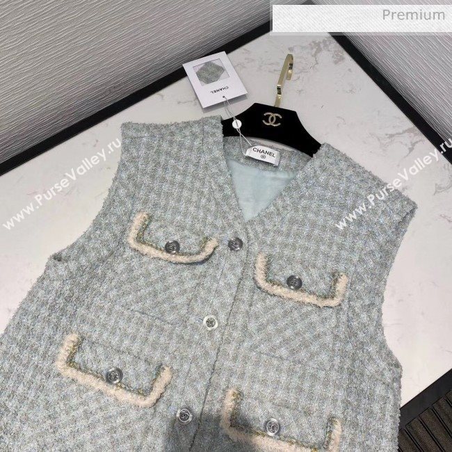 Chanel Tweed Vest CH13 Blue 2020 (Q-20051234)