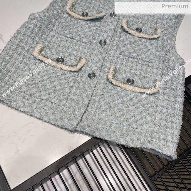 Chanel Tweed Vest CH13 Blue 2020 (Q-20051234)