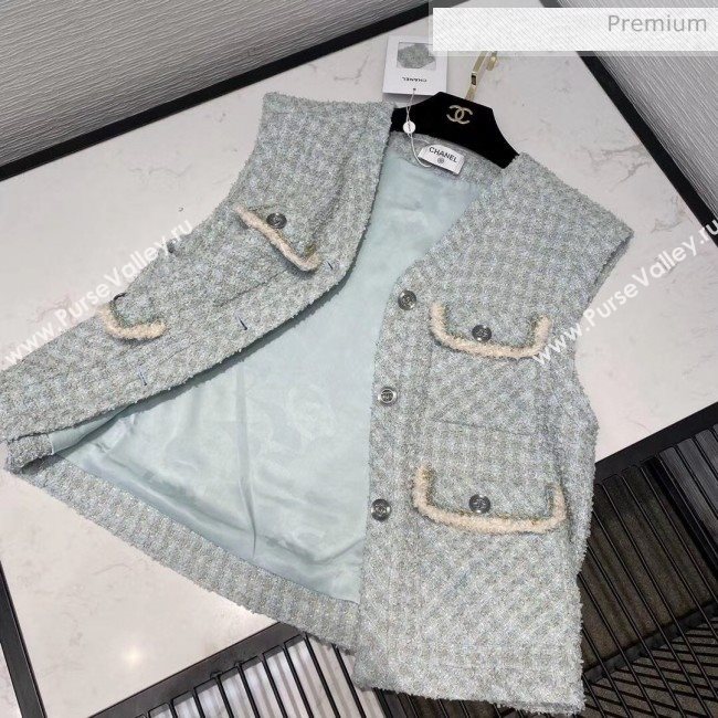 Chanel Tweed Vest CH13 Blue 2020 (Q-20051234)
