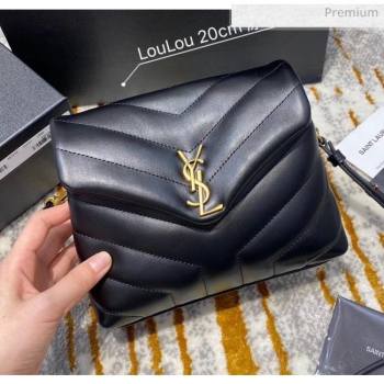 Saint Laurent LOULOU TOY Bag IN MATELASSÉ "Y" Leather 467072 Black/Gold 2020(Top Quality) (JD-20051313)