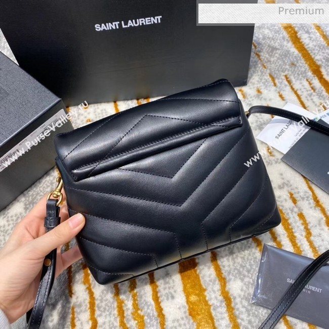Saint Laurent LOULOU TOY Bag IN MATELASSÉ "Y" Leather 467072 Black/Gold 2020(Top Quality) (JD-20051313)