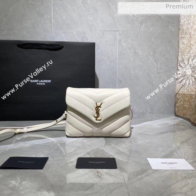 Saint Laurent LOULOU TOY Bag IN MATELASSÉ "Y" Leather 467072 White 2020 (MH-20051315)