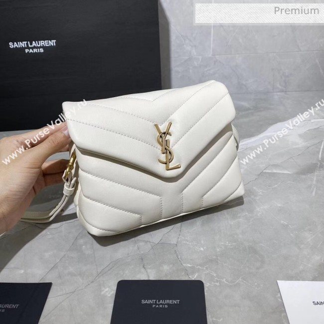 Saint Laurent LOULOU TOY Bag IN MATELASSÉ "Y" Leather 467072 White 2020 (MH-20051315)