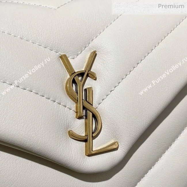 Saint Laurent LOULOU TOY Bag IN MATELASSÉ "Y" Leather 467072 White 2020 (MH-20051315)