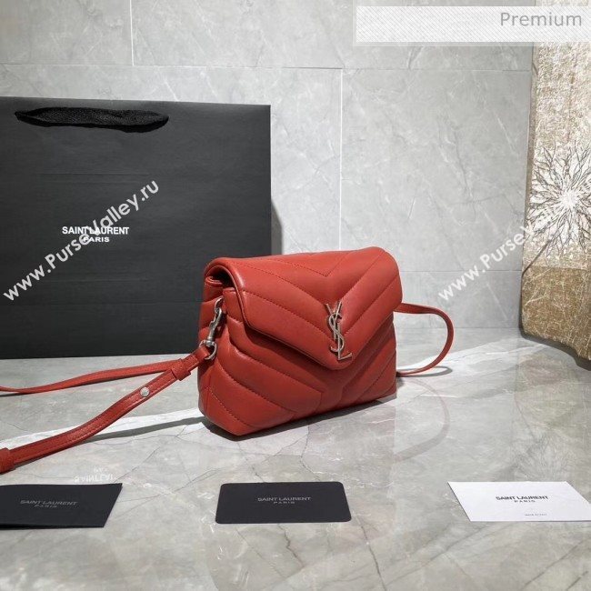 Saint Laurent LOULOU TOY Bag IN MATELASSÉ "Y" Leather 467072 Red 2020 (MH-20051316)