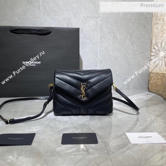 Saint Laurent LOULOU TOY Bag IN MATELASSÉ "Y" Leather 467072 Black/Gold 2020 (MH-20051318)
