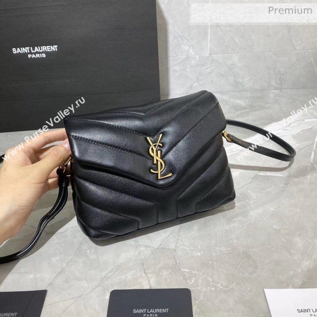 Saint Laurent LOULOU TOY Bag IN MATELASSÉ "Y" Leather 467072 Black/Gold 2020 (MH-20051318)