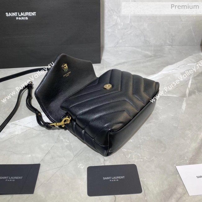 Saint Laurent LOULOU TOY Bag IN MATELASSÉ "Y" Leather 467072 Black/Gold 2020 (MH-20051318)