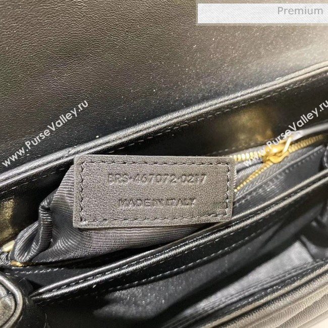 Saint Laurent LOULOU TOY Bag IN MATELASSÉ "Y" Leather 467072 Black/Gold 2020 (MH-20051318)
