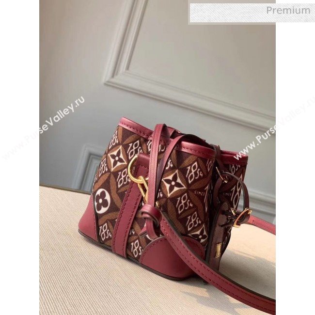 Louis Vuitton Monogram Print Canvas Mini Bucket Bag M69973 Burgundy 2020 (K-20051323)