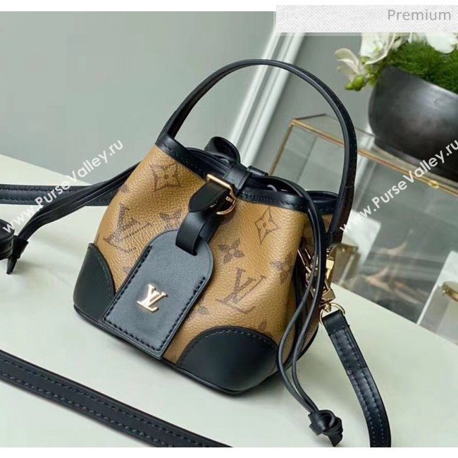 Louis Vuitton Monogram Canvas Mini Bucket Bag M57100 Black/Brown 2020 (K-20051325)