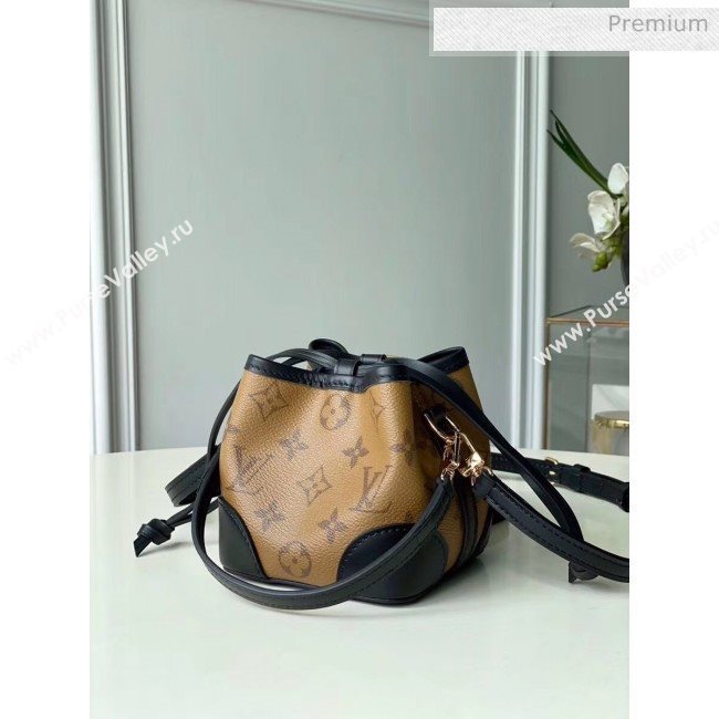 Louis Vuitton Monogram Canvas Mini Bucket Bag M57100 Black/Brown 2020 (K-20051325)