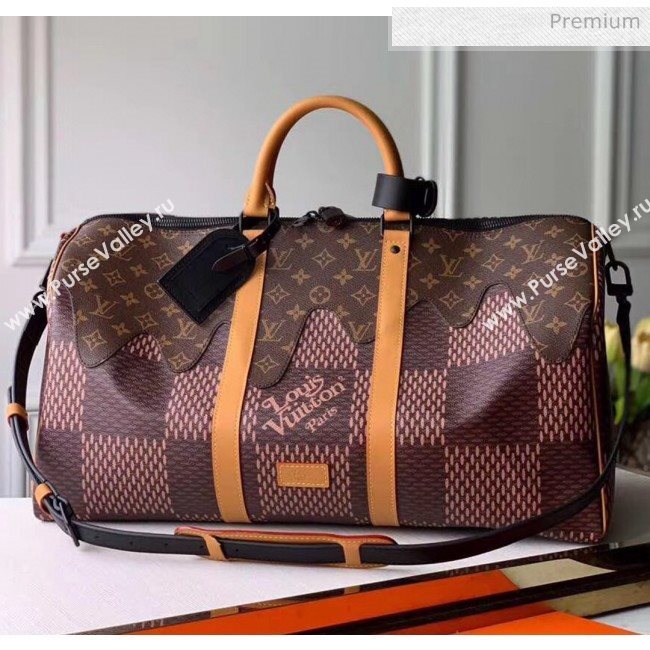 Louis Vuitton x Nigo Damier Monogram Canvas Keepall 50 Bag M49982 2020 (K-20051330)