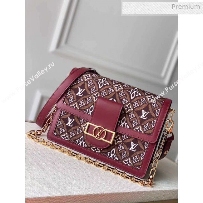 Louis Vuitton Dauphine MM Monogram Print Canvas Shoulder Bag M57211 Burgundy 2020 (K-20051332)