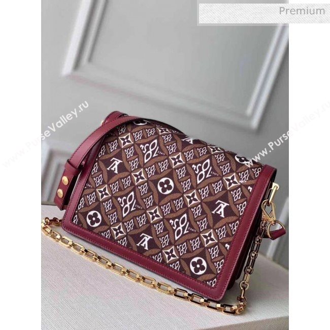 Louis Vuitton Dauphine MM Monogram Print Canvas Shoulder Bag M57211 Burgundy 2020 (K-20051332)