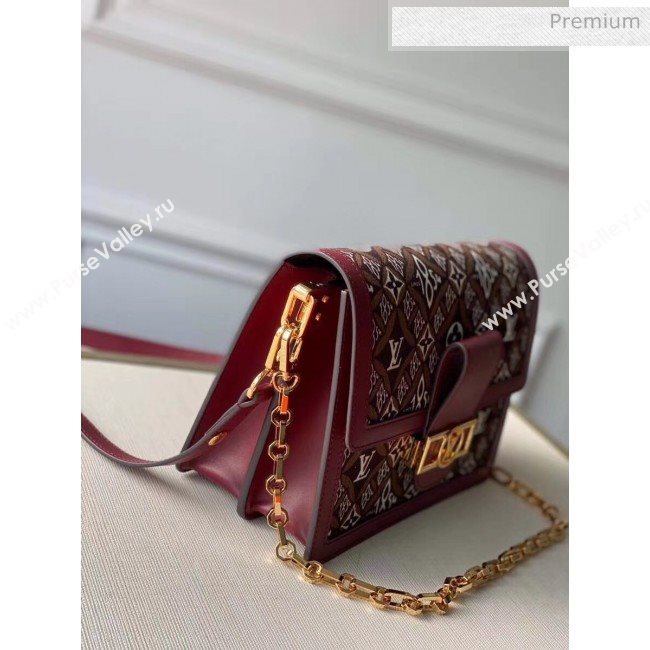 Louis Vuitton Dauphine MM Monogram Print Canvas Shoulder Bag M57211 Burgundy 2020 (K-20051332)