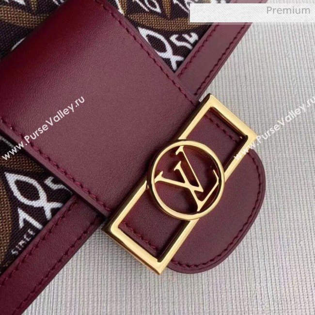 Louis Vuitton Dauphine MM Monogram Print Canvas Shoulder Bag M57211 Burgundy 2020 (K-20051332)