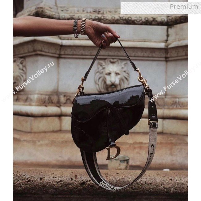 Dior Mini Saddle Bag in Patent Calfskin Black 2020 (XXG-20051334)