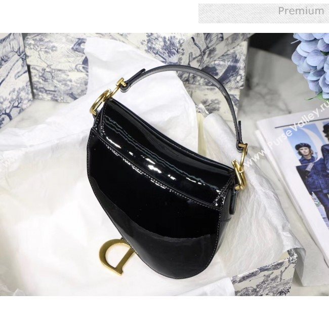 Dior Mini Saddle Bag in Patent Calfskin Black 2020 (XXG-20051334)