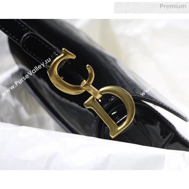 Dior Mini Saddle Bag in Patent Calfskin Black 2020 (XXG-20051334)