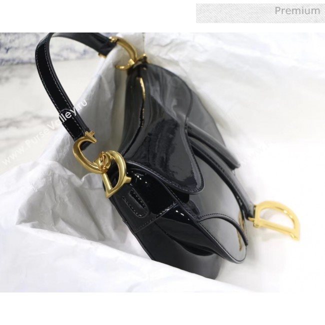 Dior Mini Saddle Bag in Patent Calfskin Black 2020 (XXG-20051334)