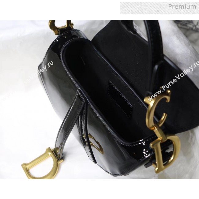 Dior Mini Saddle Bag in Patent Calfskin Black 2020 (XXG-20051334)