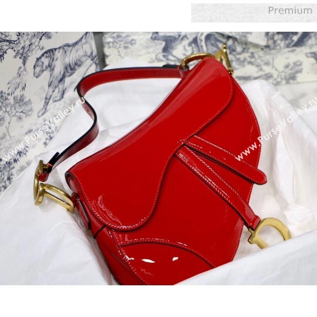 Dior Saddle Bag in Patent Calfskin Red 2020 (XXG-20051337)
