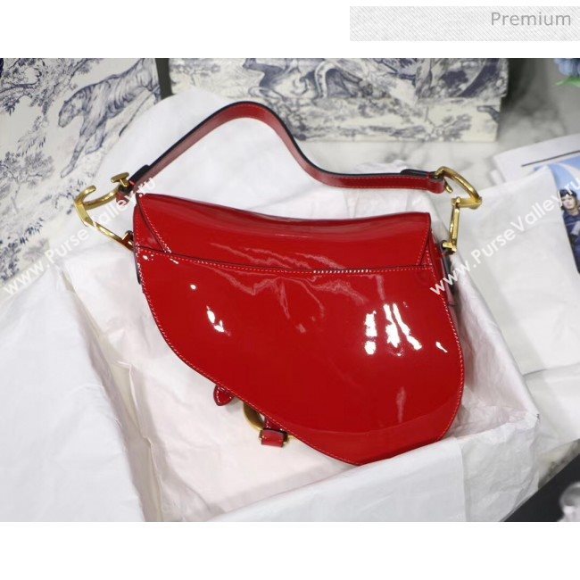 Dior Saddle Bag in Patent Calfskin Red 2020 (XXG-20051337)