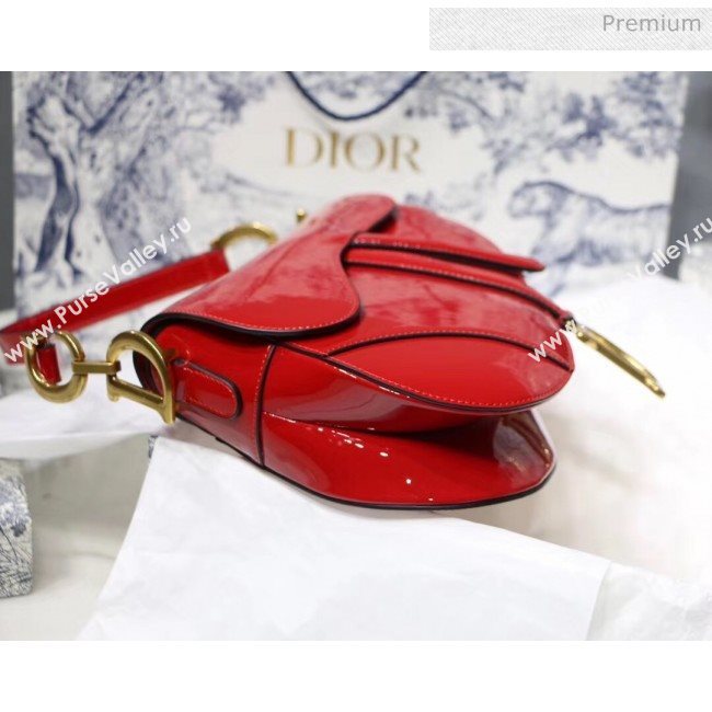 Dior Saddle Bag in Patent Calfskin Red 2020 (XXG-20051337)