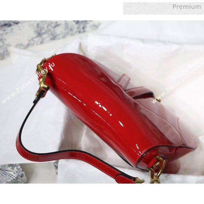 Dior Saddle Bag in Patent Calfskin Red 2020 (XXG-20051337)