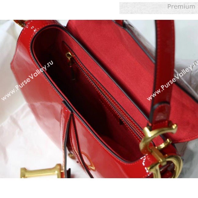 Dior Saddle Bag in Patent Calfskin Red 2020 (XXG-20051337)