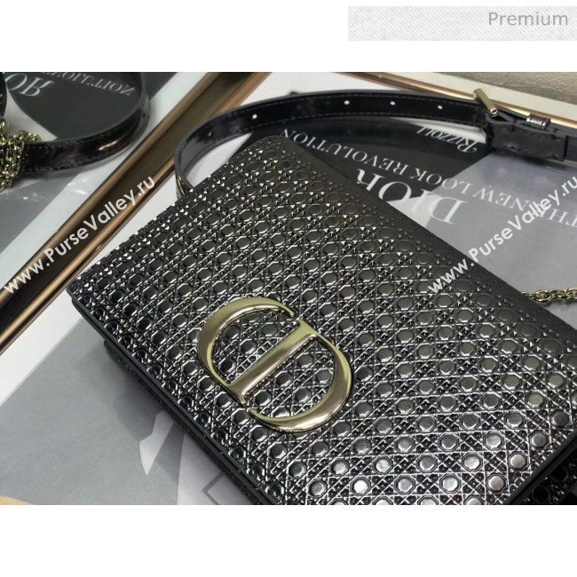 Dior 30 Montaigne Metallic Calfskin 2-in-1 Pouch With Micro-cannage Motif Grey 2020 (XXG-20051340)