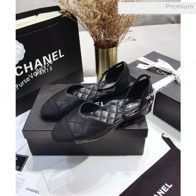 Chanel Mary Janes Ballerina G36048 in Calfskin & Grosgrain Black 2020 (JC-20051428)