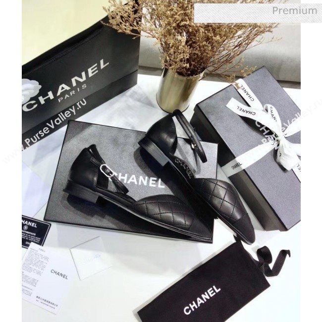 Chanel Mary Janes Ballerina G36048 in Calfskin & Grosgrain Black 2020 (JC-20051428)