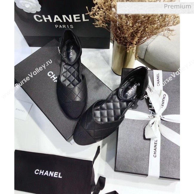 Chanel Mary Janes Ballerina G36048 in Calfskin & Grosgrain Black 2020 (JC-20051428)