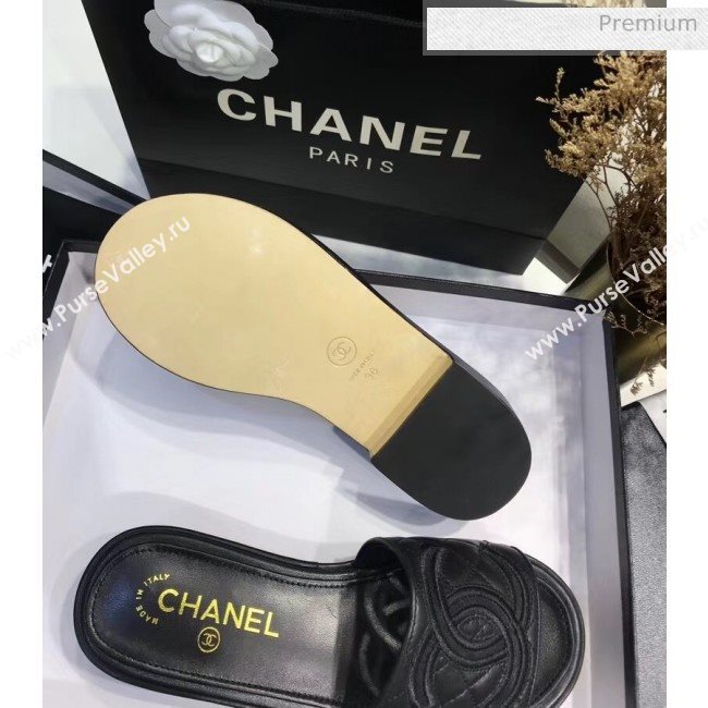 Chanel Quilting Lambskin Mules Sandals G35903 Black 2020 (JC-20051431)