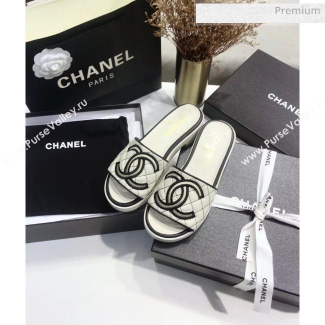 Chanel Quilting Lambskin Mules Sandals G35903 Ivory 2020 (JC-20051433)