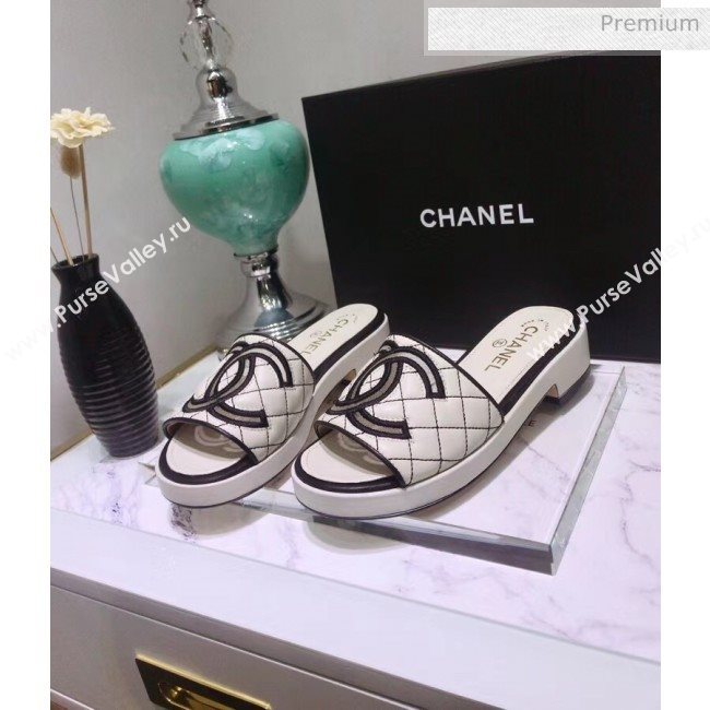 Chanel Quilting Lambskin Mules Sandals G35903 Ivory 2020 (JC-20051433)