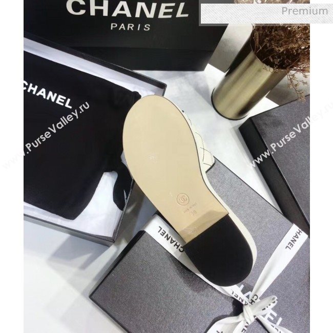 Chanel Quilting Lambskin Mules Sandals G35903 Ivory 2020 (JC-20051433)