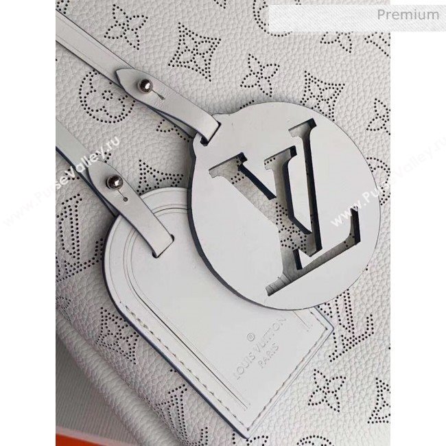 Louis Vuitton Mahina Perforated Calfskin BEAUBOURG Hobo MM Bag M56201 White 2020 (K-20051316)