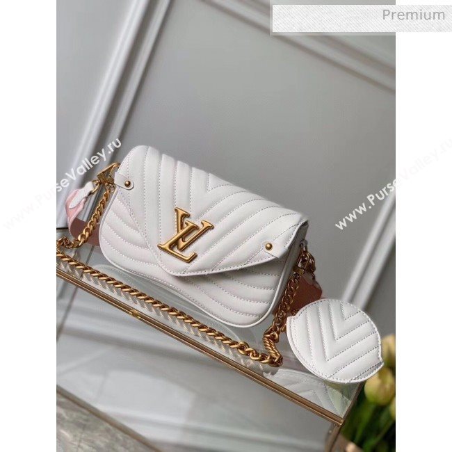 Louis Vuitton Multi Pochette New Wave Shoulder Bag M56466 White 2020 (K-20051918)