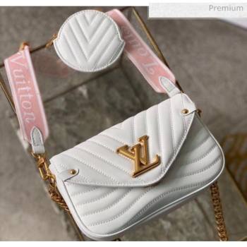 Louis Vuitton Multi Pochette New Wave Shoulder Bag M56466 White 2020 (K-20051918)