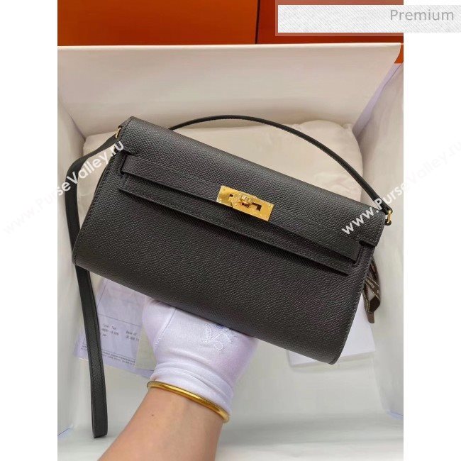 Hermes Kelly Long To Go Wallet in Original Epsom Leather Black/Gold 2020 (HM-20051803)