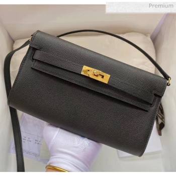 Hermes Kelly Long To Go Wallet in Original Epsom Leather Black/Gold 2020 (HM-20051803)