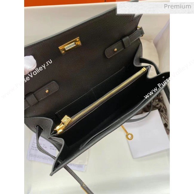 Hermes Kelly Long To Go Wallet in Original Epsom Leather Black/Gold 2020 (HM-20051803)