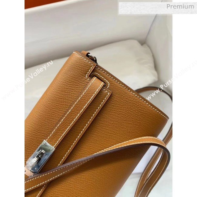 Hermes Kelly Long To Go Wallet in Original Epsom Leather Brown/Silver 2020 (HM-20051805)